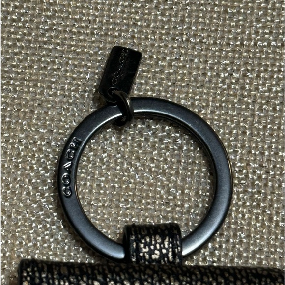 NWOT-COACH Gold and Black Leather Horse Carriage Photo Frame Bag Charm, Keychain - Picture 3 of 12